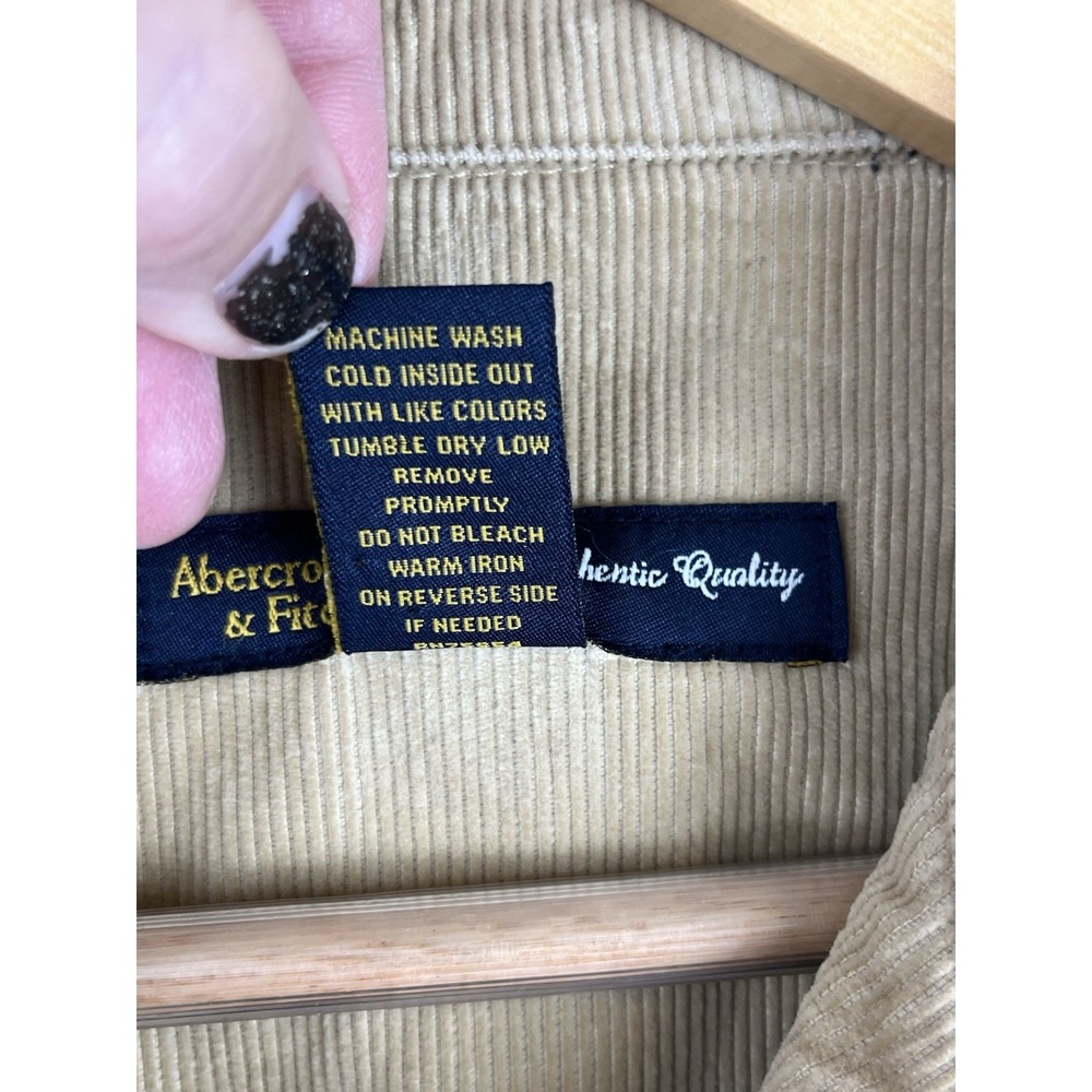 Abercrombie & Fitch Tan Corduroy Unlined Button Up Jacket 90's Western Womens S - Picture 4 of 6